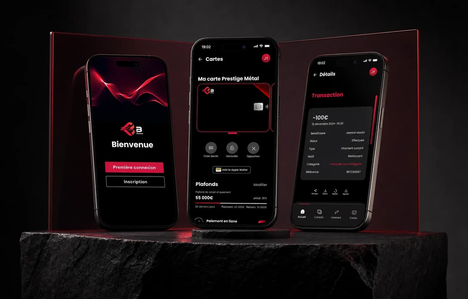 Fintech mobile banking interface designed by Artifakts